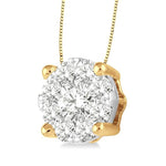 Load image into Gallery viewer, 1 Ctw Lovebright Round Cut Diamond Pendant in 14K Yellow and White Gold with Chain