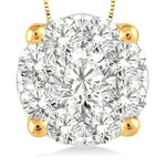 Load image into Gallery viewer, 1 Ctw Lovebright Round Cut Diamond Pendant in 14K Yellow and White Gold with Chain