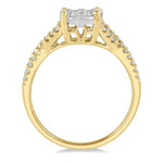 Load image into Gallery viewer, 5/8 Ctw Lovebright Round Cut Diamond Engagement Ring in 14K Yellow and White Gold
