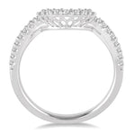 Load image into Gallery viewer, 1/4 Ctw Curved Center Round Cut Diamond Wedding Band in 14K White Gold