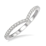 Load image into Gallery viewer, 1/6 Ctw Curve V-Drop Round Cut Diamond Ladies Ring in 14K White Gold