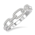 Load image into Gallery viewer, 1/5 Ctw Interlocked Links Round Cut Diamond Ladies Ring in 14K White Gold