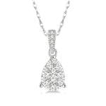 Load image into Gallery viewer, 1/6 Ctw Pear Shape Diamond Lovebright Pendant in 14K White Gold with Chain