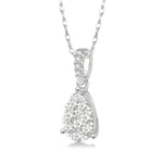 Load image into Gallery viewer, 1/6 Ctw Pear Shape Diamond Lovebright Pendant in 14K White Gold with Chain