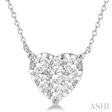 1 Ctw Lovebright Diamond Heart Pendant With Chain in 14K White Gold
