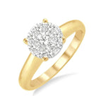 Load image into Gallery viewer, 1/4 Ctw Lovebright Round Cut Diamond Ring in 14K Yellow and White Gold