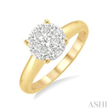 1/8 Ctw Lovebright Round Cut Diamond Ring in 14K Yellow Gold