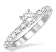 1/2 Ctw Round Cut Diamond Semi-Mount Engagement Ring in 14K White Gold