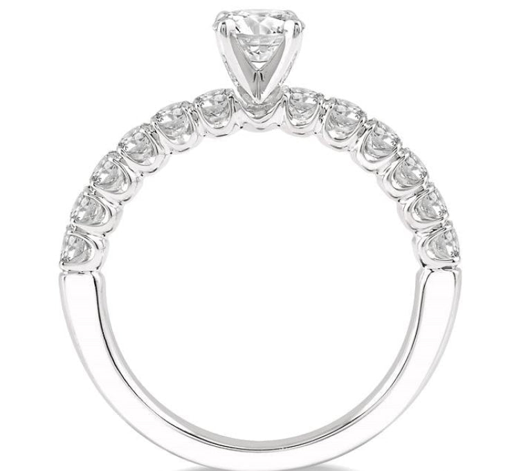 1/2 Ctw Round Cut Diamond Semi-Mount Engagement Ring in 14K White Gold