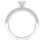 1/2 Ctw Round Cut Diamond Semi-Mount Engagement Ring in 14K White Gold
