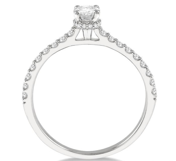 1/4 Ctw Semi-Mount Diamond Engagement Ring in 14K White Gold