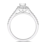 Load image into Gallery viewer, 3/8 Ctw Diamond Ladies Engagement Ring with 1/4 Ct Oval Cut Center Stone in 14K White Gold