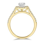 Load image into Gallery viewer, 3/8 Ctw Diamond Ladies Engagement Ring with 1/4 Ct Round Cut Center Stone in 14K Yellow and White Gold