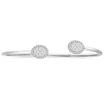 Load image into Gallery viewer, 5/8 Ctw Oval Shape Lovebright Open Cuff Diamond Bangle in 14K White Gold
