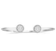 5/8 Ctw Lovebright Round Open Cuff Diamond Bangle in 14K White Gold
