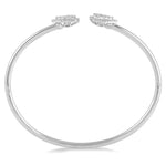 Load image into Gallery viewer, 5/8 Ctw Pear Shape Lovebright Open Cuff Diamond Bangle in 14K White Gold