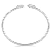 5/8 Ctw Pear Shape Lovebright Open Cuff Diamond Bangle in 14K White Gold