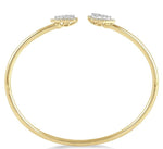 Load image into Gallery viewer, 5/8 Ctw Round Cut Lovebright Diamond Pear Shape Open Cuff Bangle in 14K Yellow and White Gold