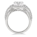 Load image into Gallery viewer, 1 1/10 Ctw Split Shank Oval Shape Lovebright Round Cut Diamond Ring in 14K White Gold