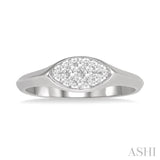 1/5 Ctw Marquise Shape Lovebright Round Cut Diamond Ring in 14K White Gold