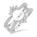 Load image into Gallery viewer, 1/3 Ctw Curved Center Round Cut Diamond Insert Ring in 14K White Gold