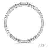 1/5 Ctw Double Row Baguette and Round Diamond Fashion Ring in 14K White Gold