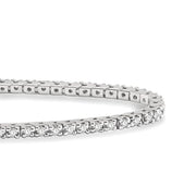 1 Ctw Square Shape Round Cut Diamond Tennis Bracelet in 14K White Gold