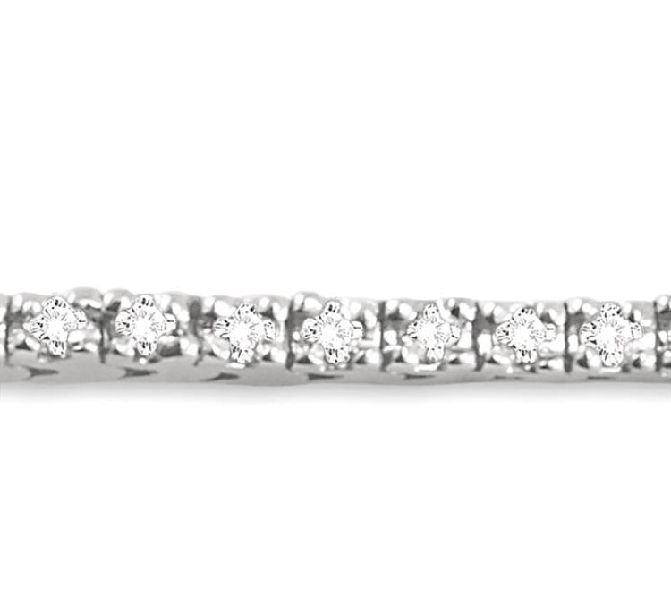 1 Ctw Square Shape Round Cut Diamond Tennis Bracelet in 14K White Gold