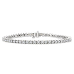 Load image into Gallery viewer, 2 Ctw Square Shape Round Cut Diamond Tennis Bracelet in 14K White Gold