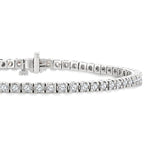 Load image into Gallery viewer, 2 Ctw Square Shape Round Cut Diamond Tennis Bracelet in 14K White Gold