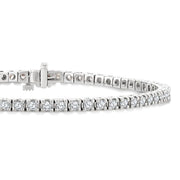 2 Ctw Square Shape Round Cut Diamond Tennis Bracelet in 14K White Gold