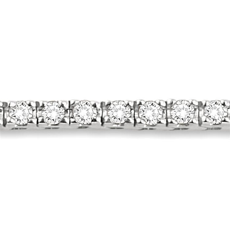 2 Ctw Square Shape Round Cut Diamond Tennis Bracelet in 14K White Gold