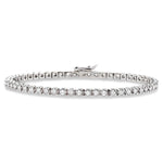 Load image into Gallery viewer, 3 Ctw Square Shape Round Cut Diamond Tennis Bracelet in 14K White Gold