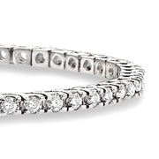 3 Ctw Square Shape Round Cut Diamond Tennis Bracelet in 14K White Gold