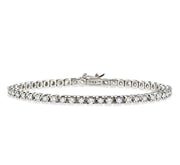 4 Ctw Square Shape Round Cut Diamond Tennis Bracelet in 14K White gold