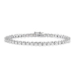 Load image into Gallery viewer, 5 Ctw Square Shape Round Cut Diamond Tennis Bracelet in 14K White Gold