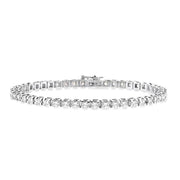 5 Ctw Square Shape Round Cut Diamond Tennis Bracelet in 14K White Gold