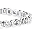 Load image into Gallery viewer, 5 Ctw Square Shape Round Cut Diamond Tennis Bracelet in 14K White Gold