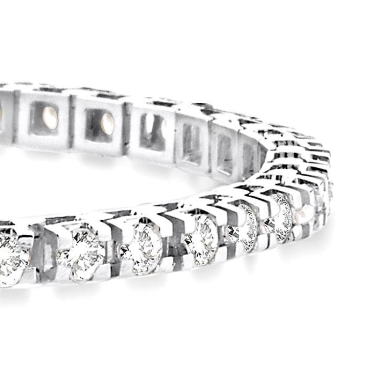 5 Ctw Square Shape Round Cut Diamond Tennis Bracelet in 14K White Gold
