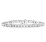Load image into Gallery viewer, 8 Ctw Square Shape Round Cut Diamond Tennis Bracelet in 14K White gold