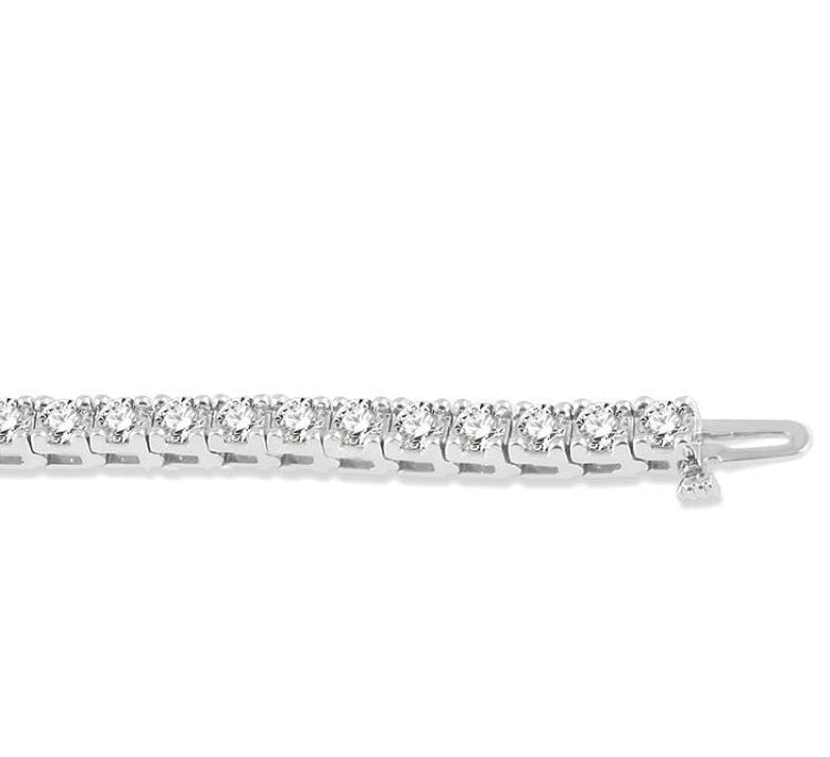 8 Ctw Square Shape Round Cut Diamond Tennis Bracelet in 14K White gold