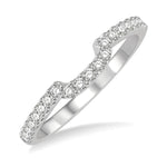 Load image into Gallery viewer, 1/4 Ctw U-Shape Center Round Cut Diamond Wedding Band in 14K White Gold