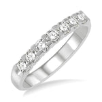 Load image into Gallery viewer, 1/2 Ctw 7 Stone Round Cut Diamond Wedding Band in 14K White Gold