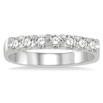 Load image into Gallery viewer, 1/2 Ctw 7 Stone Round Cut Diamond Wedding Band in 14K White Gold