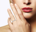 Load image into Gallery viewer, 1/2 Ctw 7 Stone Round Cut Diamond Wedding Band in 14K White Gold