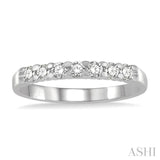 1/3 Ctw 7 Stone Round Cut Diamond Wedding Band in 14K White Gold