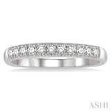 1/4 Ctw 11 Stone Round Cut Diamond Wedding Band in 14K White Gold