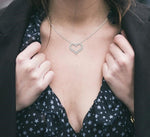 Load image into Gallery viewer, 1 Ctw Heart Shape Round Cut Diamond Pendant With Chain in 14K White Gold