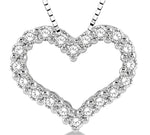 Load image into Gallery viewer, 1/4 Ctw Heart Shape Round Cut Diamond Pendant With Chain in 14K White Gold