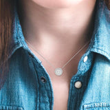 1/2 Ctw Circular Round Cut Diamond Lovebright Pendant With Chain in 14K White Gold